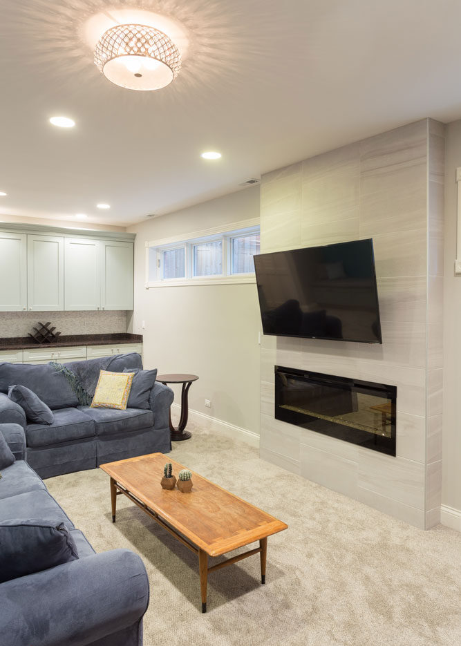 CHI | Chicago Lincoln Square Basement Living Room Remodel