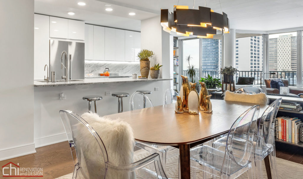 CHI | Chicago Modern Condo Living Dining Space Renovation