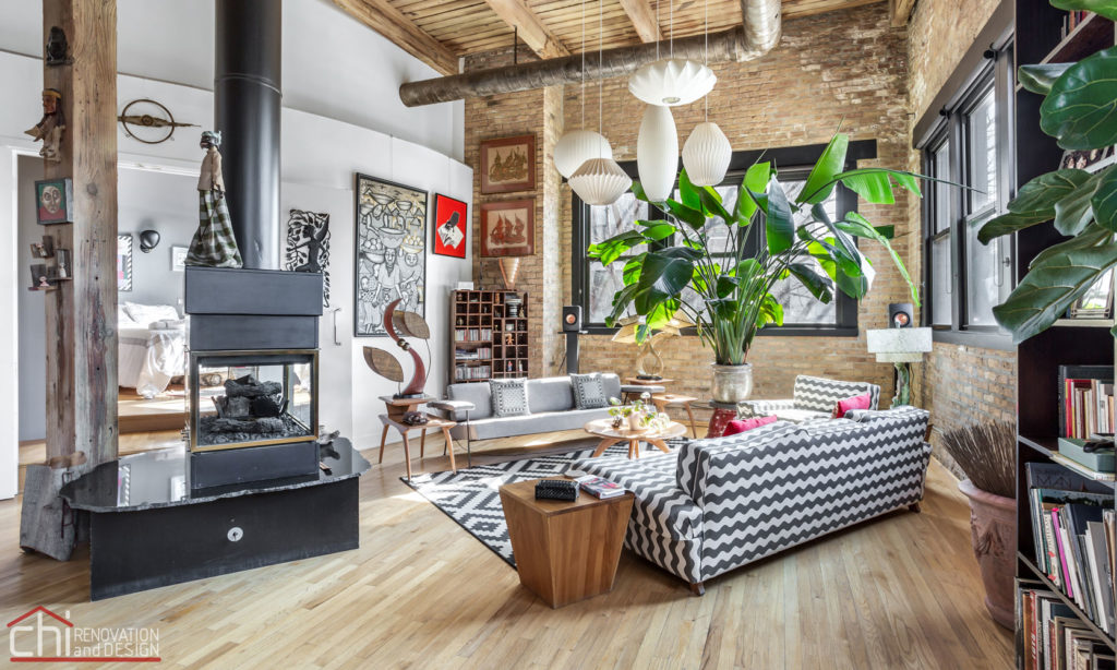 CHI | Chicago Timber Loft Living Room Remodel