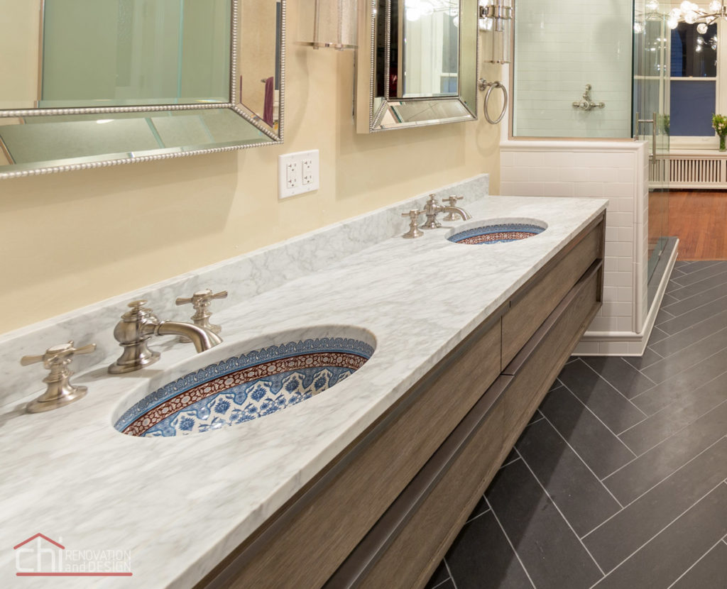 CHI | Lincoln Park Bathroom Twin Sink Remodel