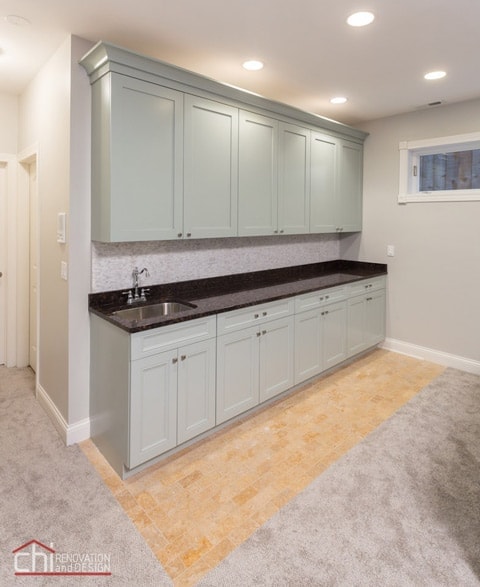 Chicago Basement Kitchen Island Remodel