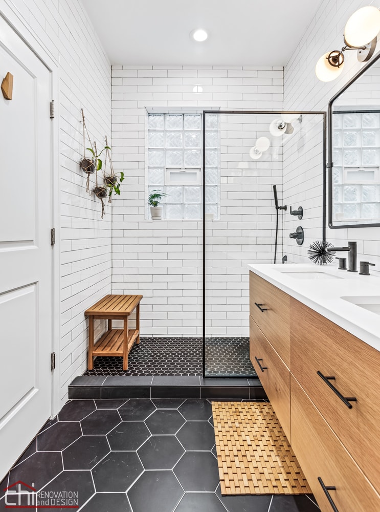 Chi | Chicago Black White Bath Remodel