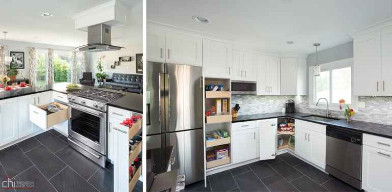 Chi | Des Plaines Kitchen Open Storage Cabinet Remodel