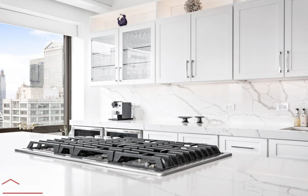 Chi | Chicago Condo Remodel Sleek Kitchen Stove Top