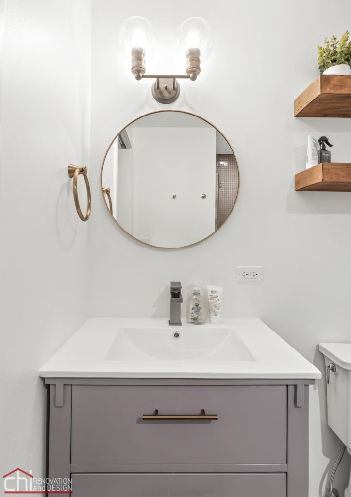 CHI | Sink cabinet with two drawers and a mirror