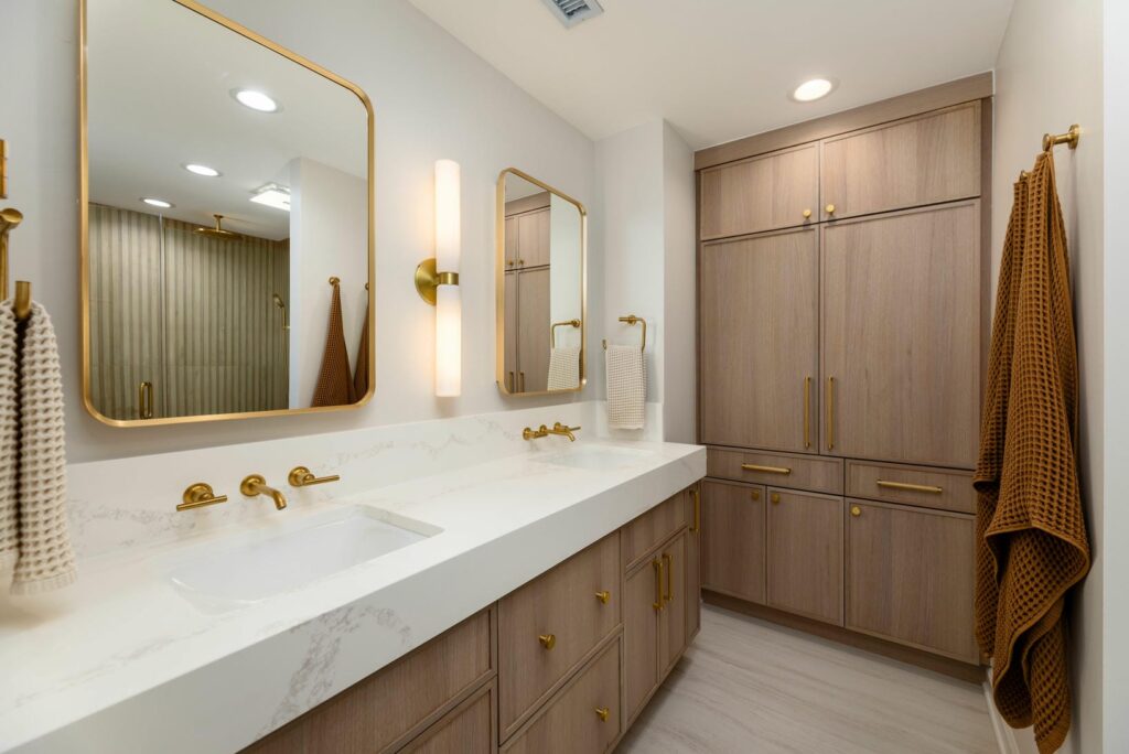 Throop St Primary Bathroom Renovation: A Modern Wood-Look Oasis