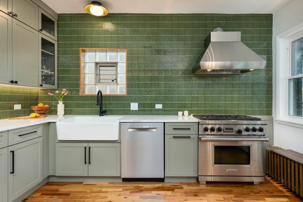 Winnemac Kitchen Remodel featuring Serene Green Interior