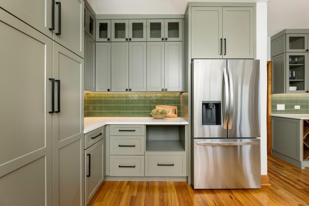 Winnemac Ave Kitchen Remodel Featuring Calm Green Interiors
