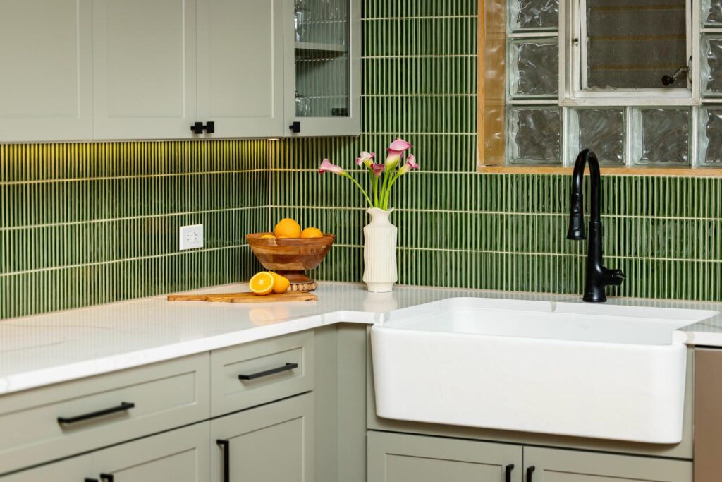 Winnemac Ave Kitchen Remodel Featuring Calm Green Interiors