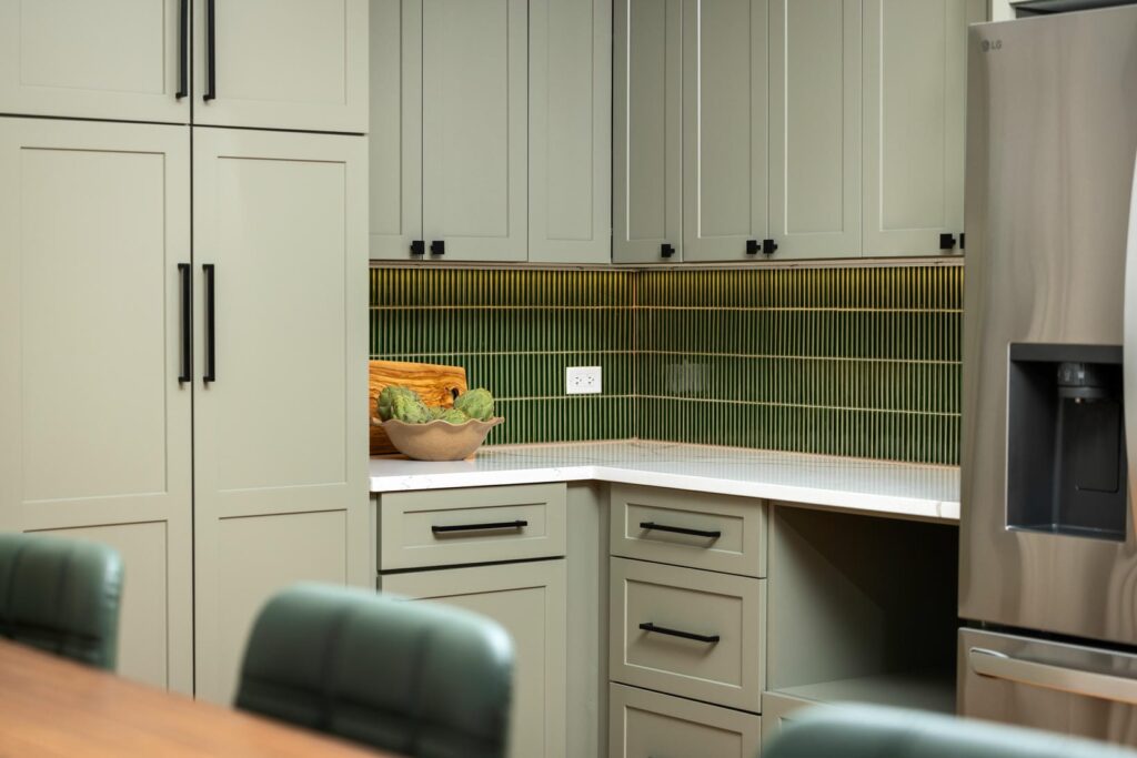 Winnemac Ave Kitchen Remodel Featuring Calm Green Interiors