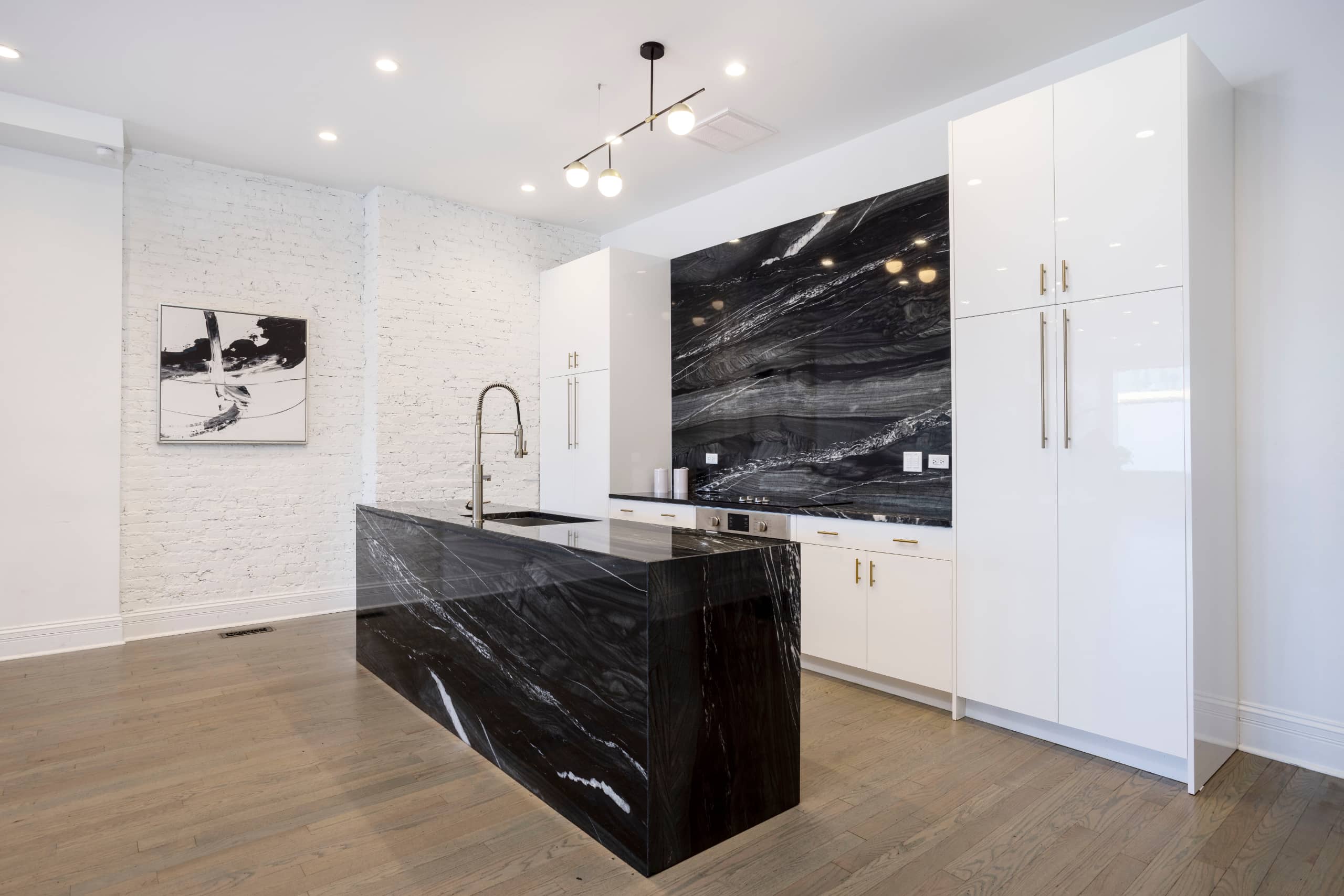 Humboldt Park Event Space Remodel: Luxe Noir & Marble